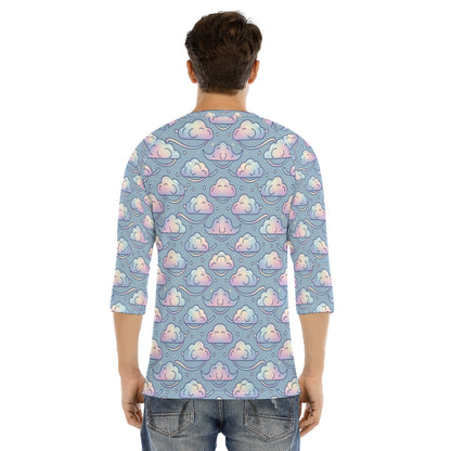Men's Bracelet Sleeve T-shirt With Button Closure - view 4