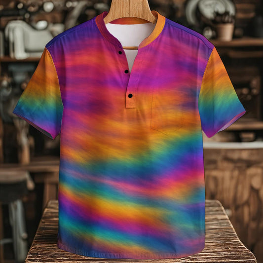 Men's Henley Shirt With Chest Pocket