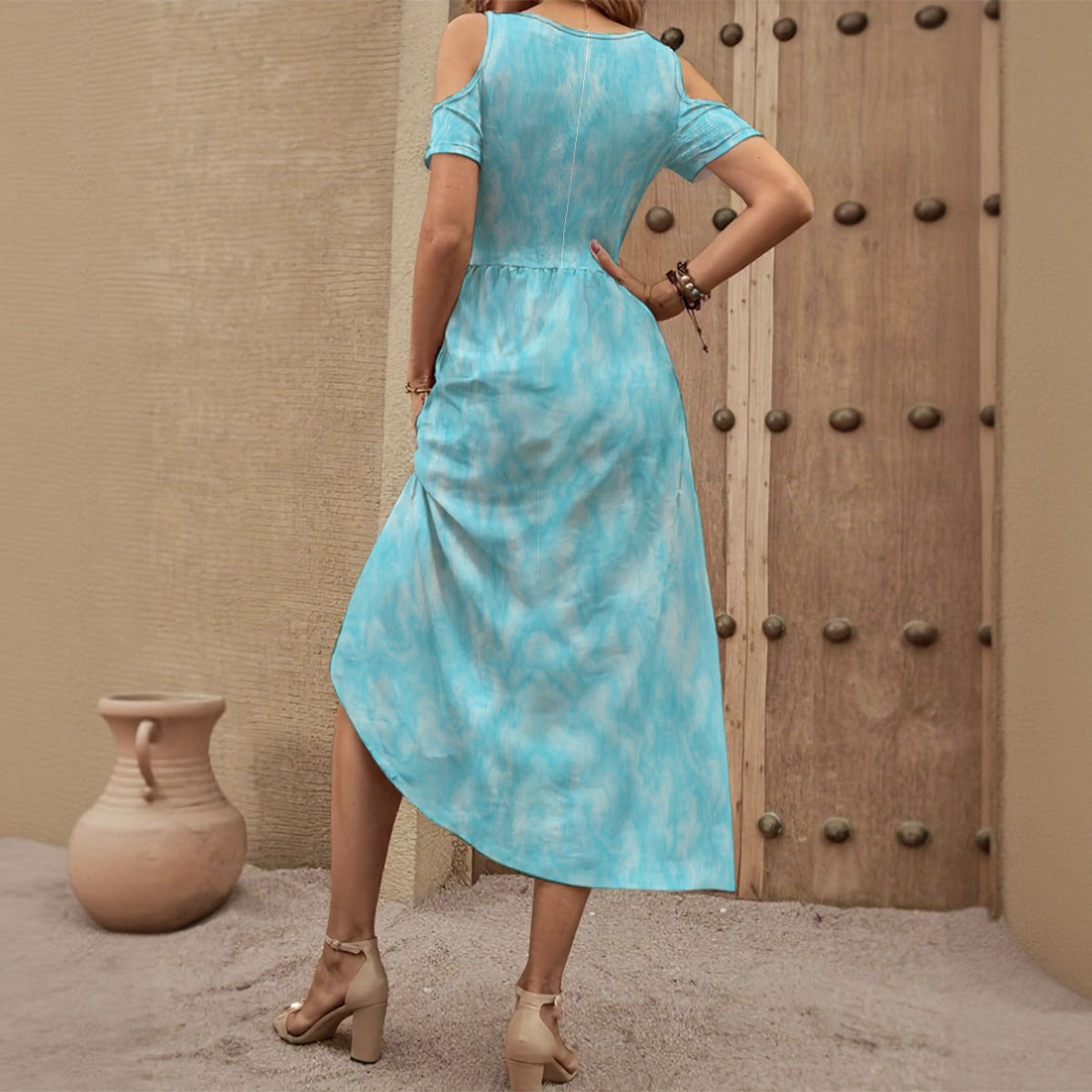 Women's V-neck Off-shoulder Dress