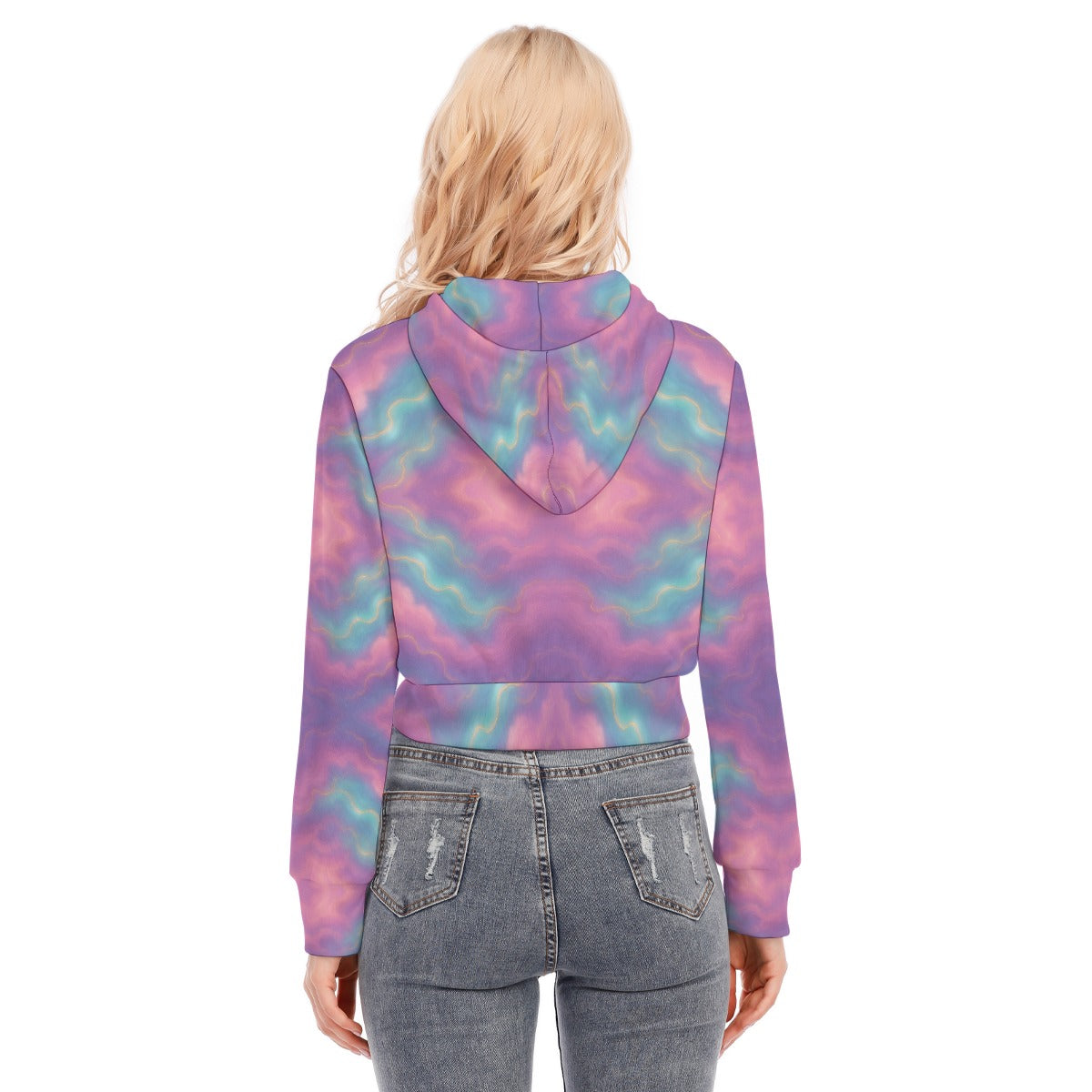 Women's Crop Top Hoodie With Zipper Closure