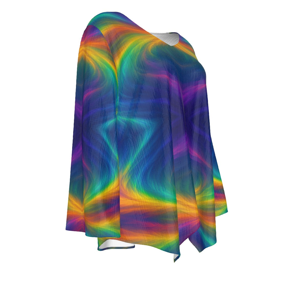 Women's V-neck T-shirt With Irregular Hem