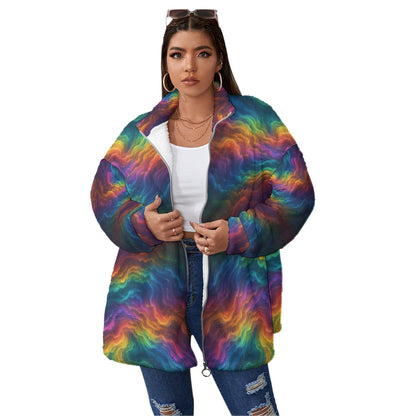 Unisex Borg Fleece Stand-up Collar Coat With Zipper Closure(Plus Size)
