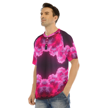 Men's Raglan Sleeve T-shirt With Button Closure