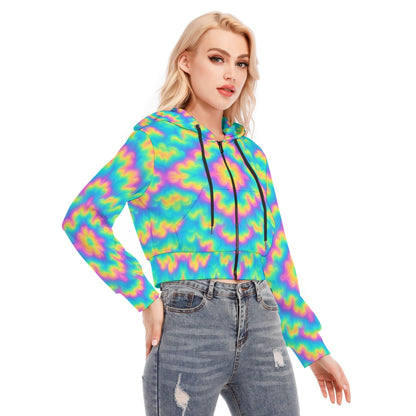 Women's Crop Top Hoodie With Zipper Closure