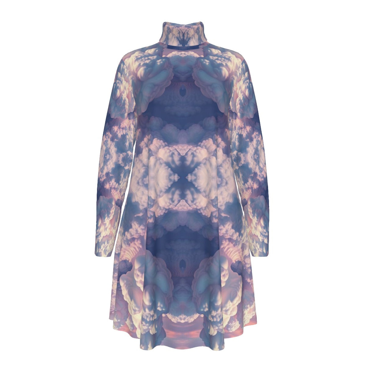 Women's High Neck Dress With Long Sleeve