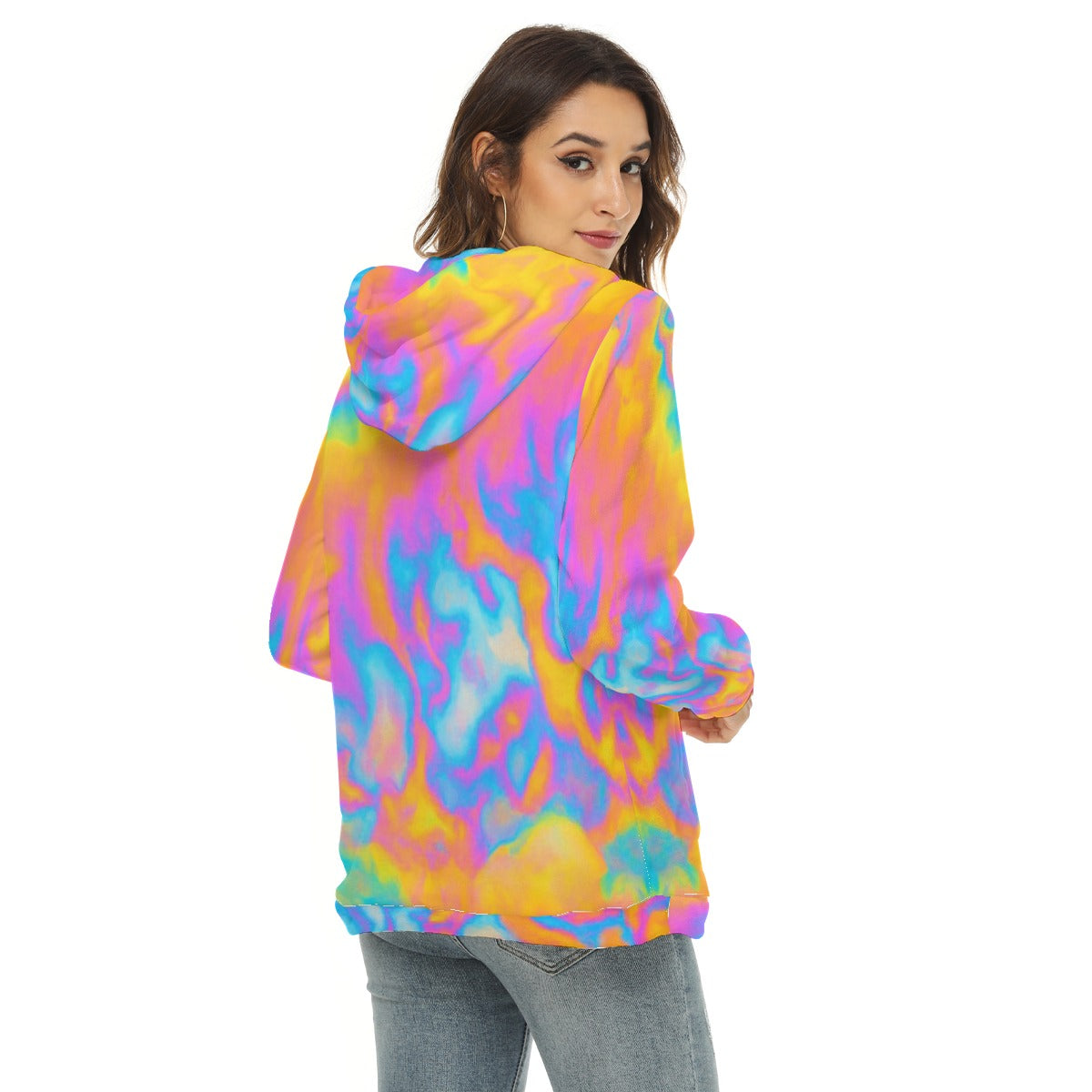 Women's Borg Fleece Hoodie With Half Zip