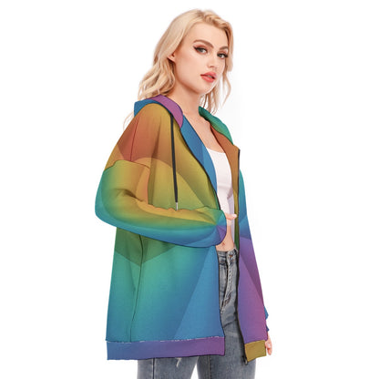 Women's Long Hoodie With Zipper Closure
