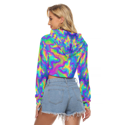 Women's Crop Top Hoodie|Velvet