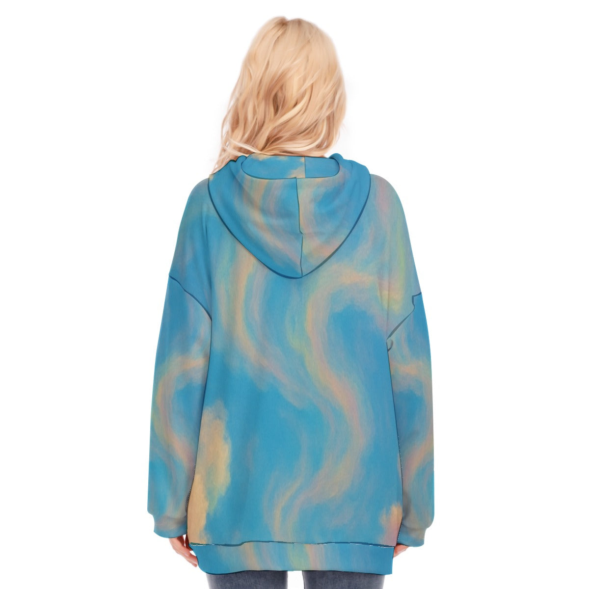 Women's Long Hoodie With Zipper Closure