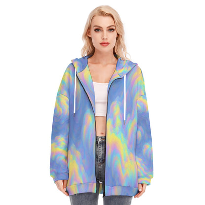 Women's Long Hoodie With Zipper Closure