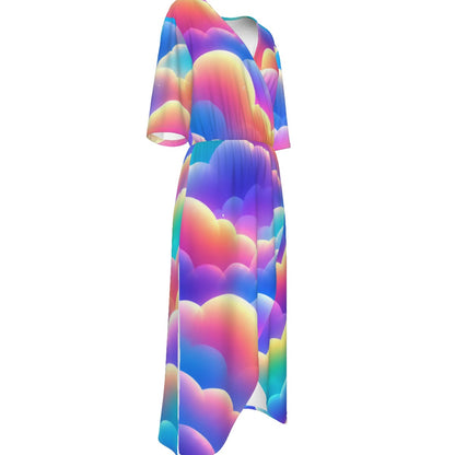 Women's Short Sleeve V-neck Dress