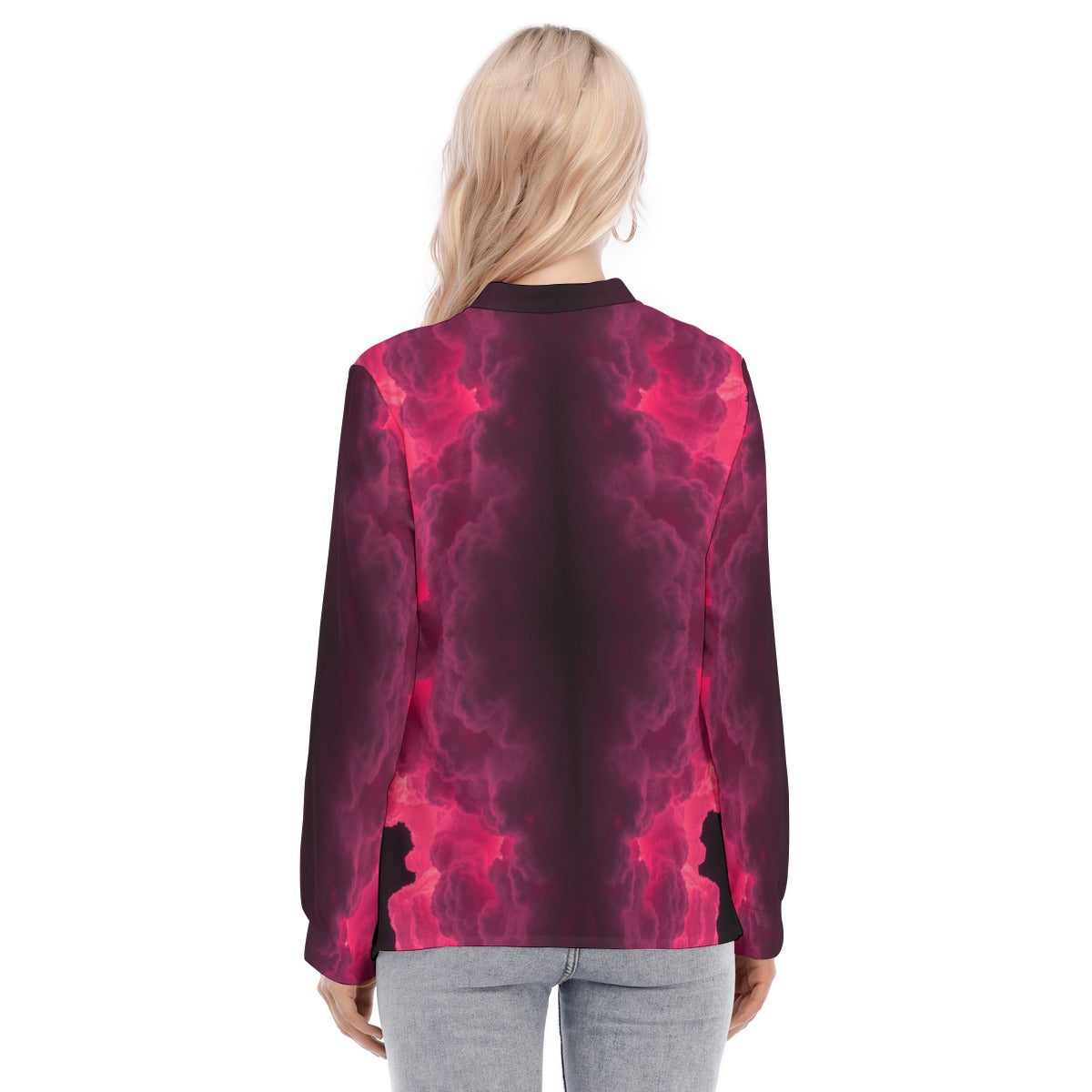 Women's Long Sleeve Blouse With Button Closure