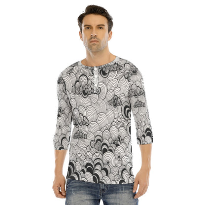 Men's Bracelet Sleeve T-shirt With Button Closure - view 1