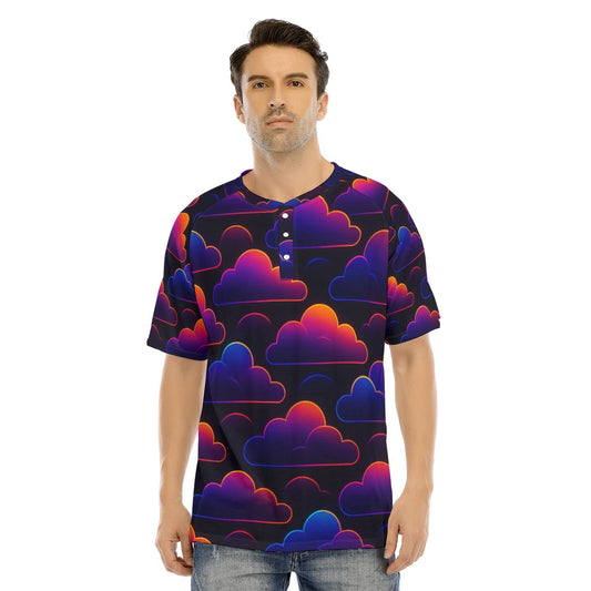 Men's Raglan Sleeve T-shirt With Button Closure