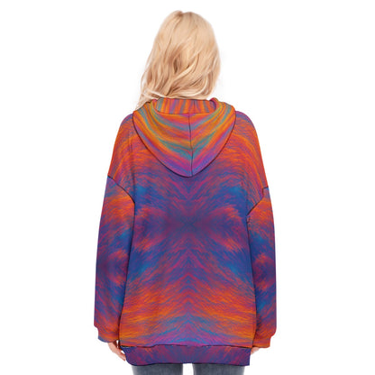 Women's Long Hoodie With Zipper Closure