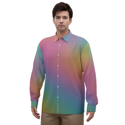 Men's Imitation Silk Long-Sleeved Shirt
