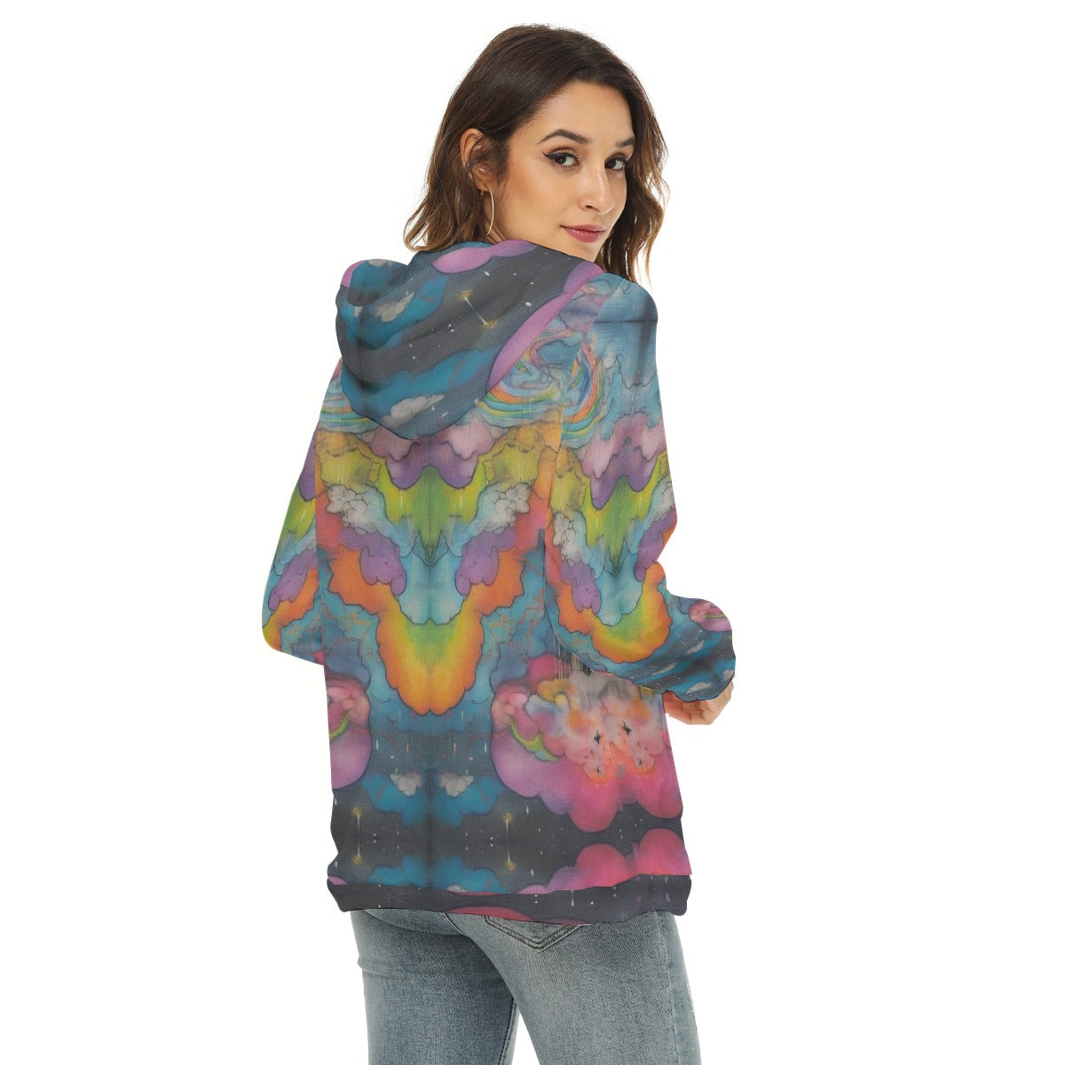 Women's Borg Fleece Hoodie With Half Zip