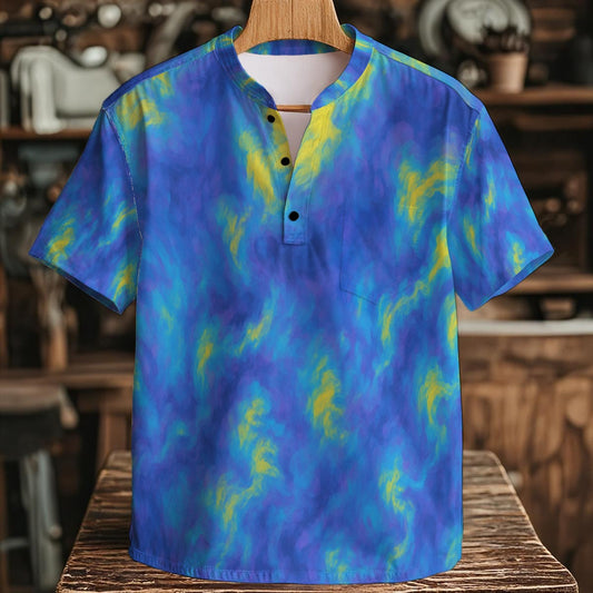 Men's Henley Shirt With Chest Pocket