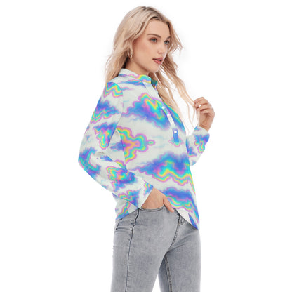 Women's Long Sleeve Blouse With Button Closure