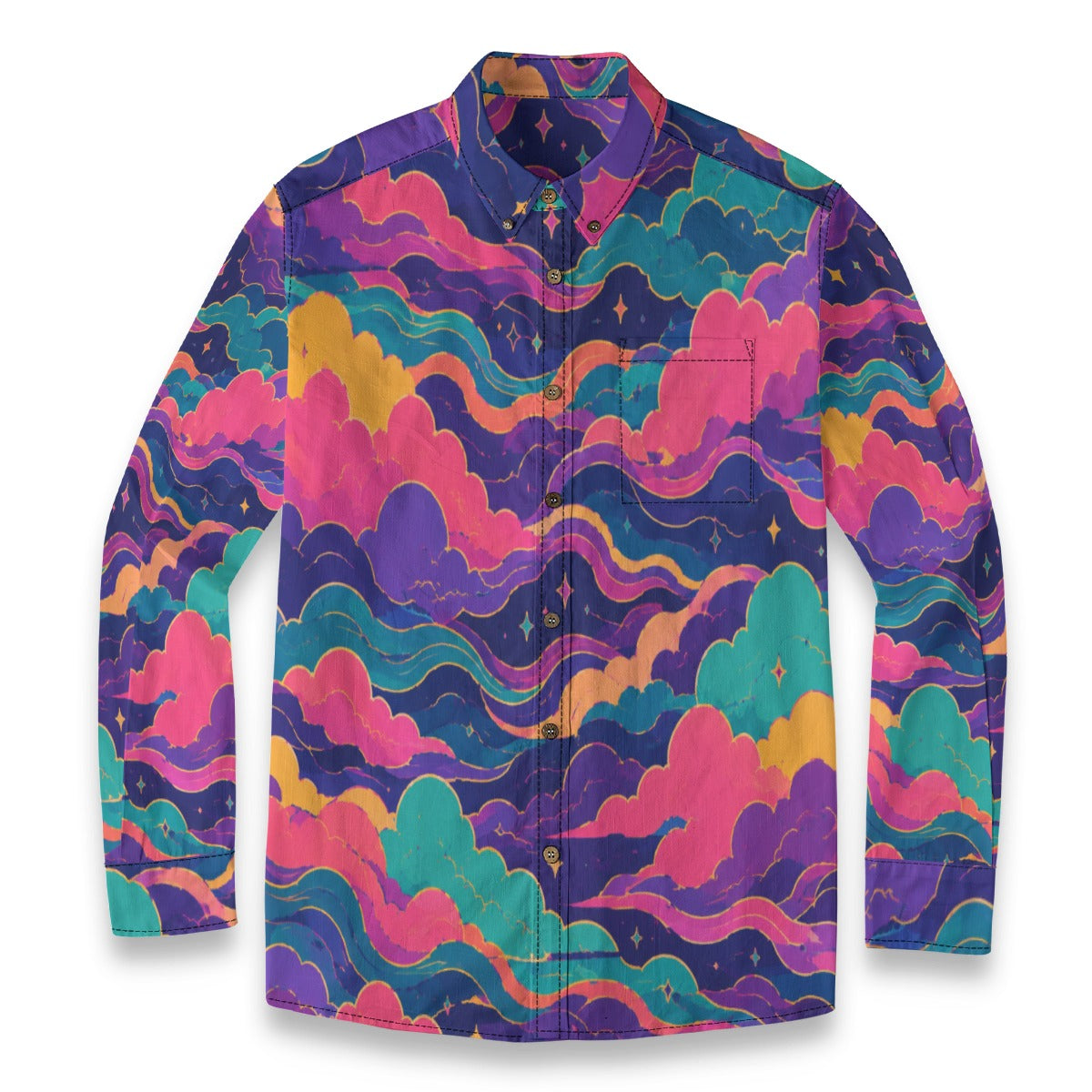 Men's Casual Lapel Long Sleeve Shirt|125GSM Cotton