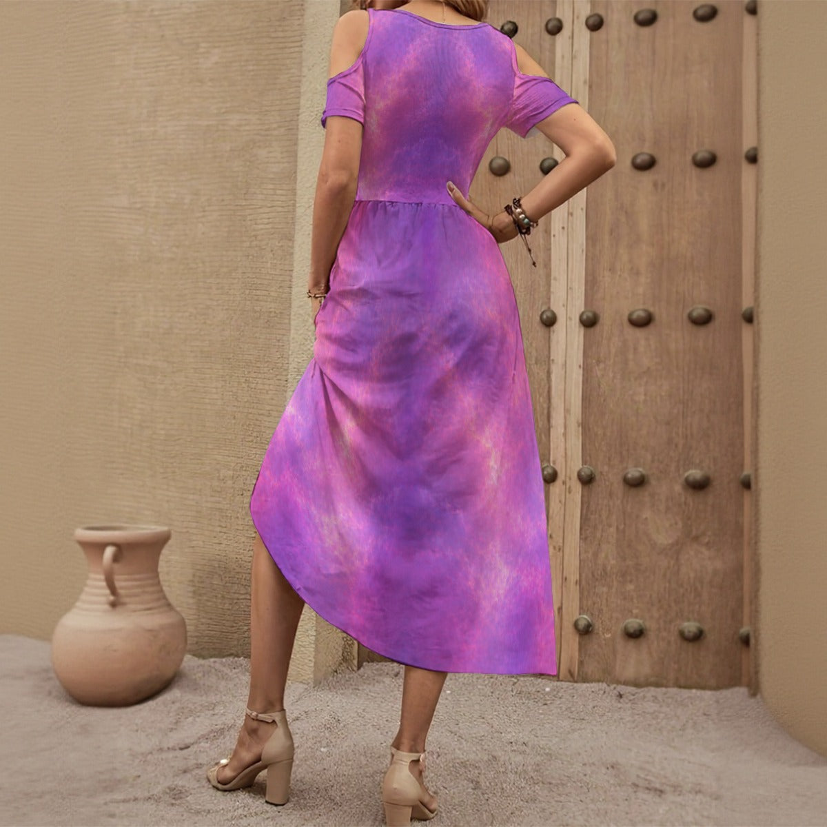 Women's V-neck Off-shoulder Dress