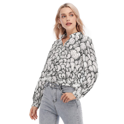 Women's Long Sleeve Blouse With Button Closure