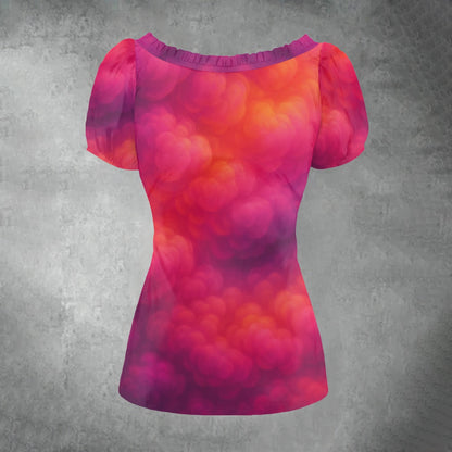 Women's Puff Sleeve Pleated Shirt