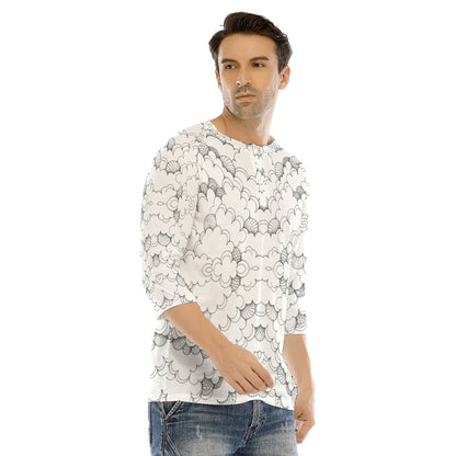 Men's Bracelet Sleeve T-shirt With Button Closure - view 2