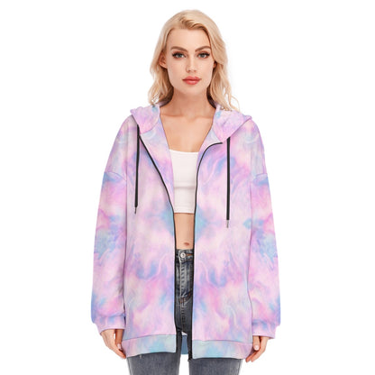 Women's Long Hoodie With Zipper Closure