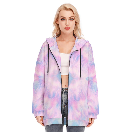 Women's Long Hoodie With Zipper Closure