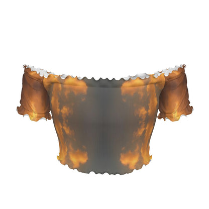 Women's One-shoulder Off-the-navel Short Sleeve T-shirt