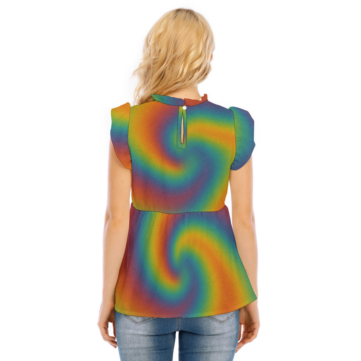 Women's Blouse With Lotus Leaf Lace