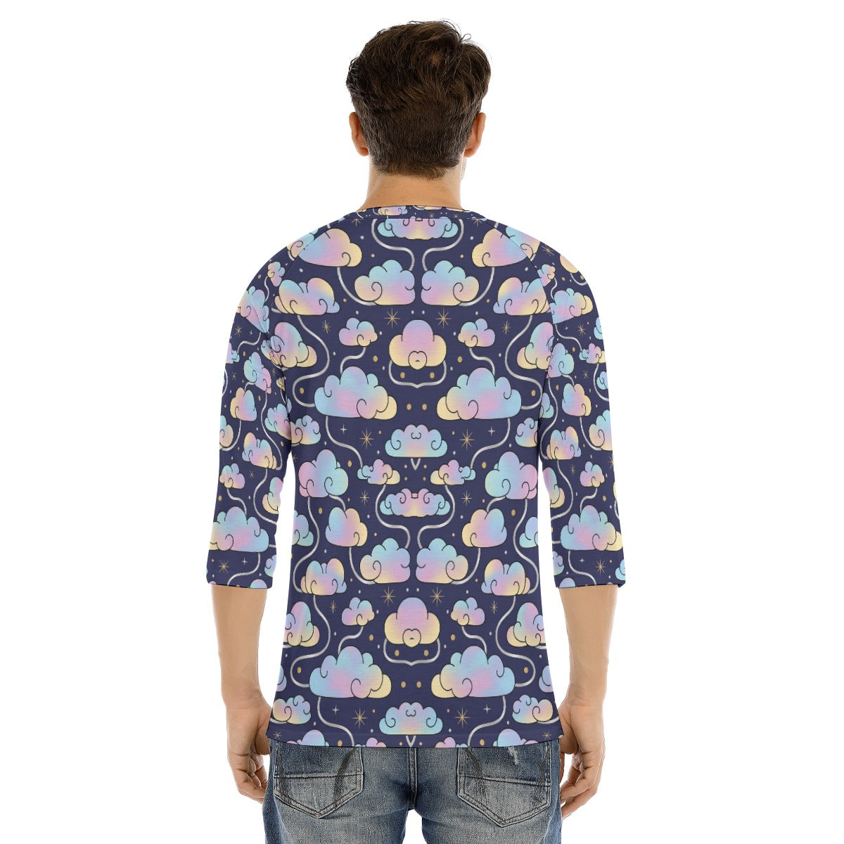 Men's Bracelet Sleeve T-shirt With Button Closure - view 4