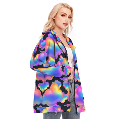 Women's Long Hoodie With Zipper Closure