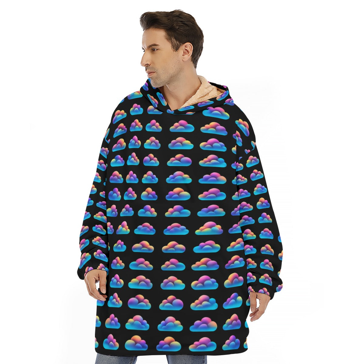 Unisex Sherpa Fleece Hoodie Blanket