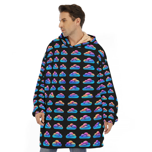 Unisex Sherpa Fleece Hoodie Blanket