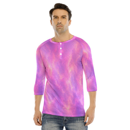 Men's Bracelet Sleeve T-shirt With Button Closure - view 1