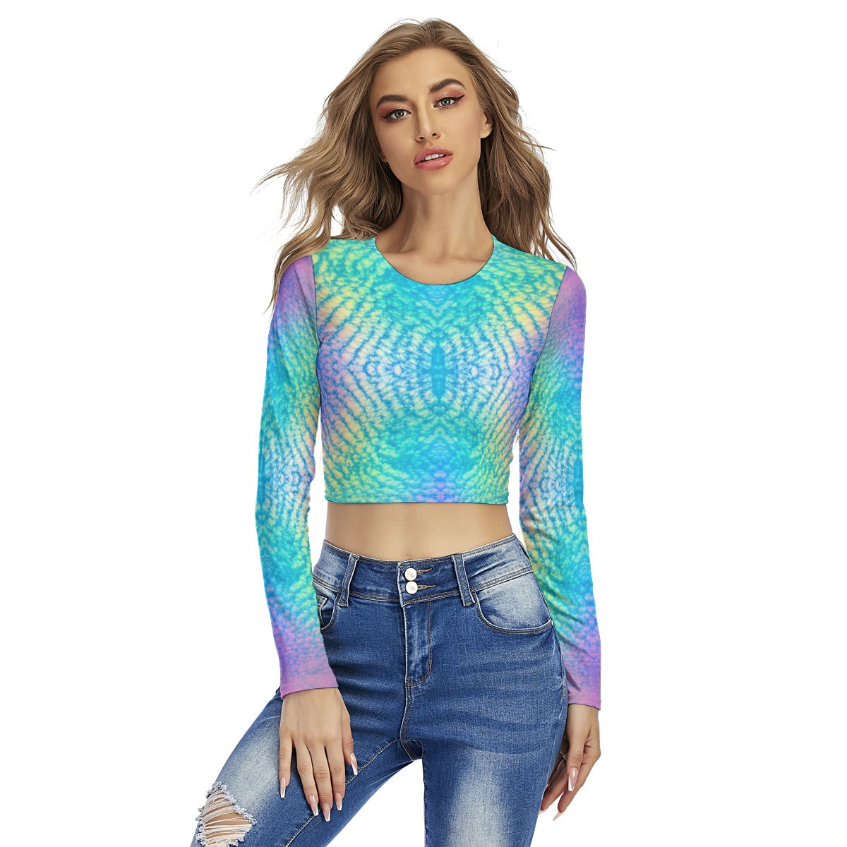 Women's Round Neck Crop Top T-Shirt