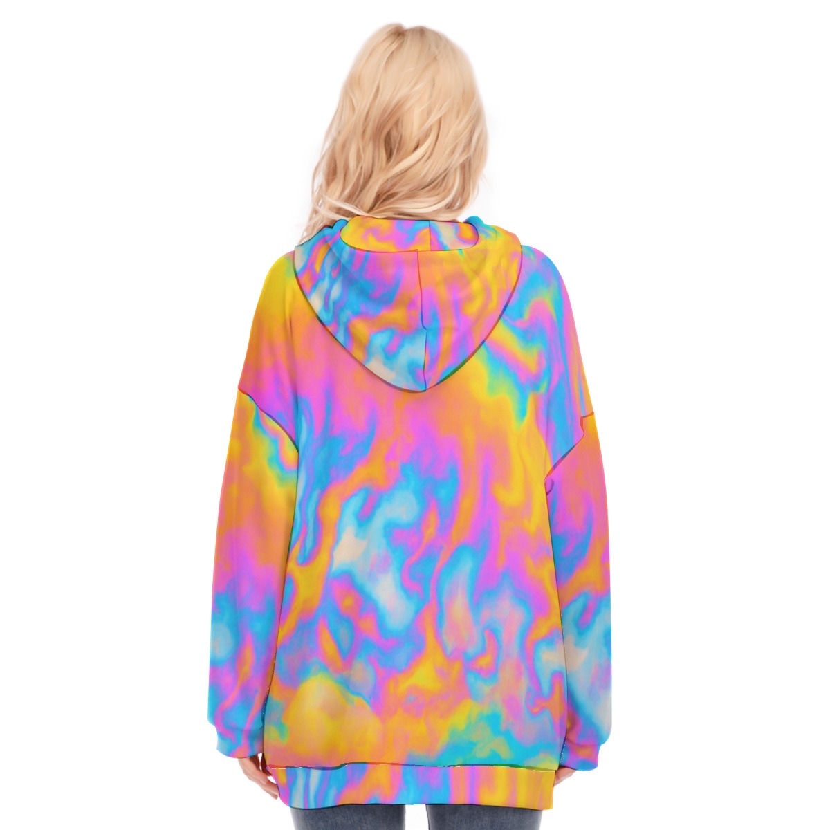 Women's Long Hoodie With Zipper Closure