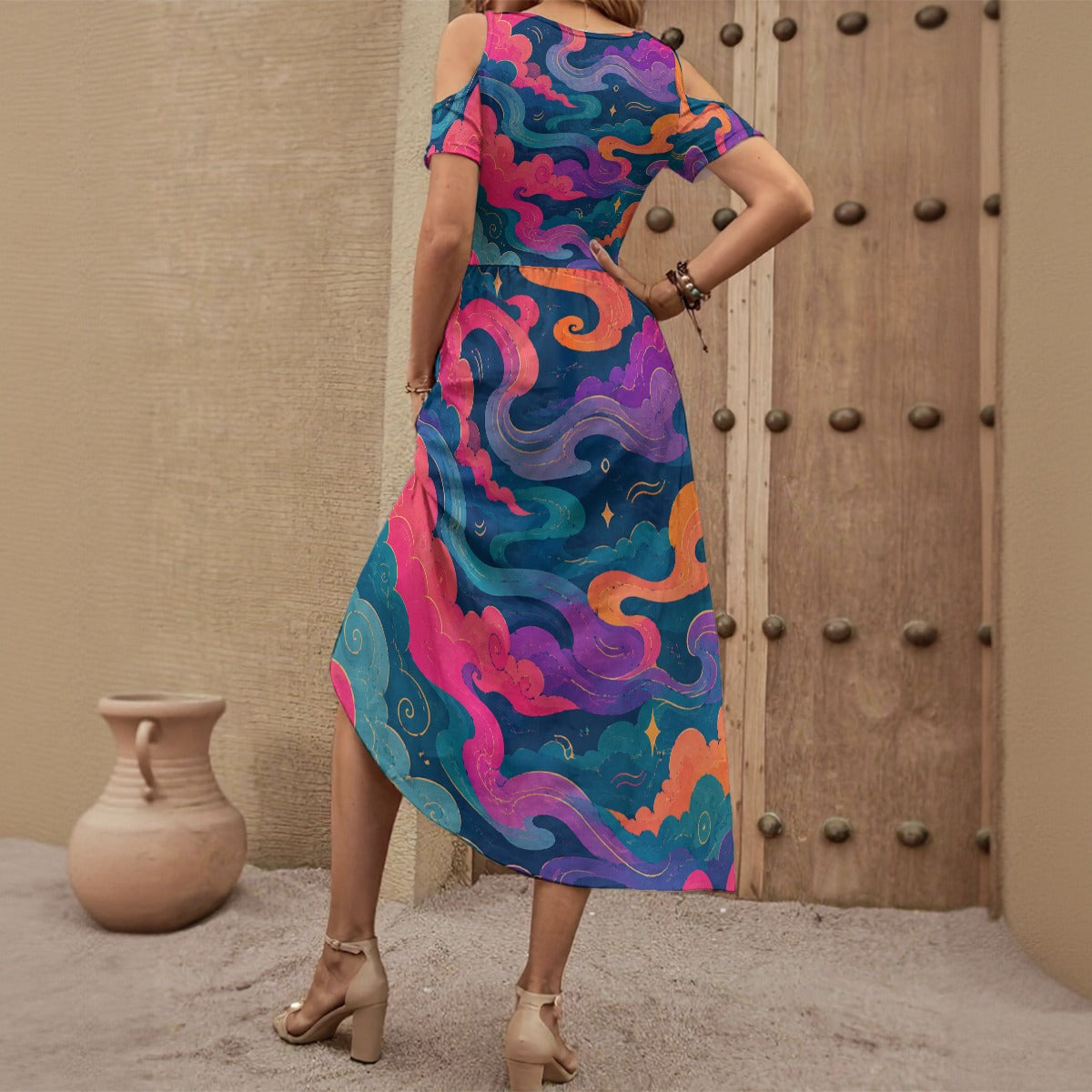 Women's V-neck Off-shoulder Dress by O’Nimbus – view 2