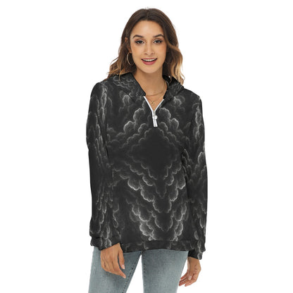 Women's Borg Fleece Hoodie With Half Zip