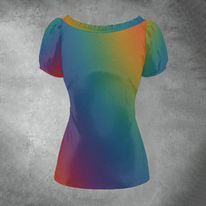 Women's Puff Sleeve Pleated Shirt