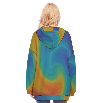 Women's Long Hoodie With Zipper Closure