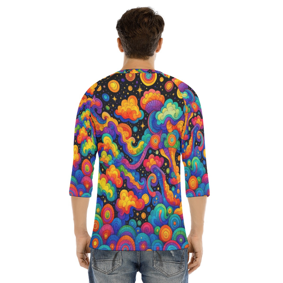 Men's Bracelet Sleeve T-shirt With Button Closure - view 4