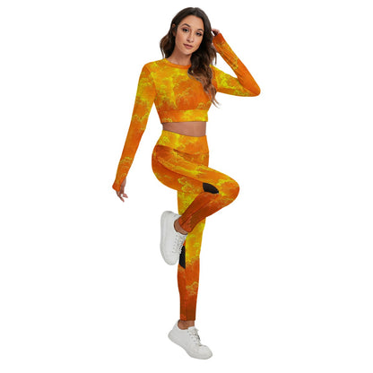 Women's Sport Set With Backless Top And Leggings