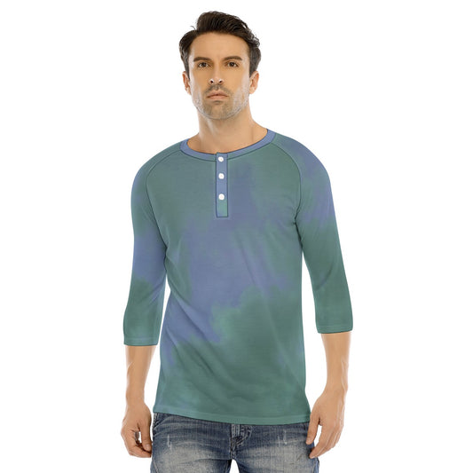 Men's Bracelet Sleeve T-shirt With Button Closure - view 1