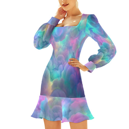 Women's Ruffle Hem Skinny Dress