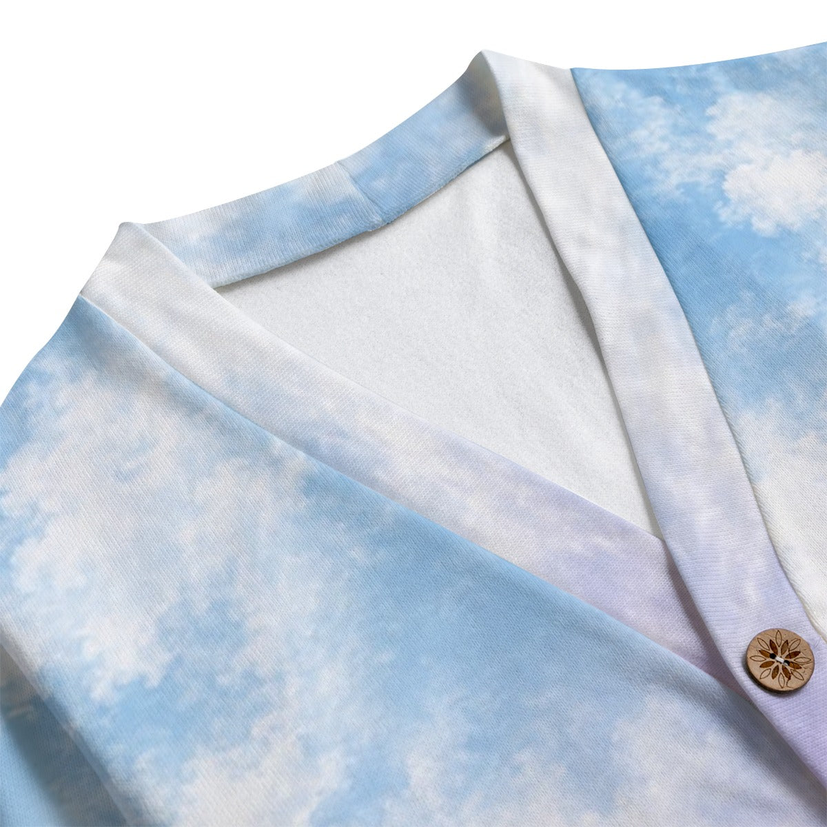 Unisex V-Neck Knitted-Fleece Button Cardigan - view 3