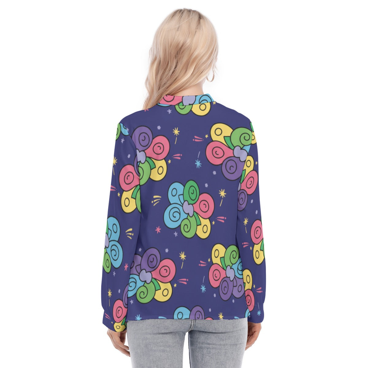 Women's Long Sleeve Blouse With Button Closure