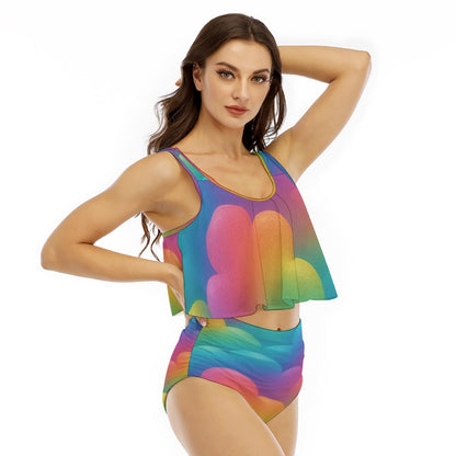 Women's Ruffled Vest Bikini Swimsuit